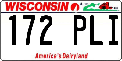 WI license plate 172PLI