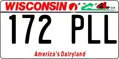 WI license plate 172PLL