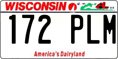 WI license plate 172PLM