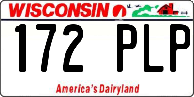 WI license plate 172PLP