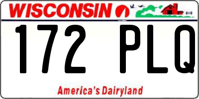 WI license plate 172PLQ