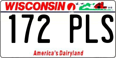 WI license plate 172PLS