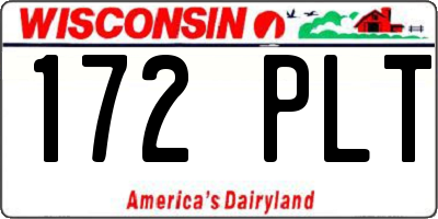 WI license plate 172PLT
