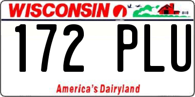 WI license plate 172PLU