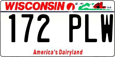 WI license plate 172PLW