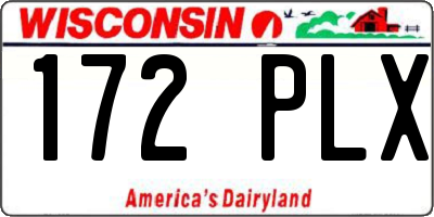 WI license plate 172PLX