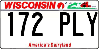 WI license plate 172PLY