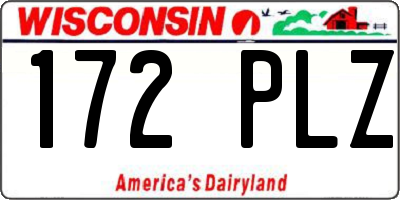 WI license plate 172PLZ