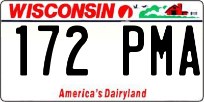 WI license plate 172PMA