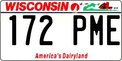 WI license plate 172PME