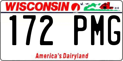 WI license plate 172PMG