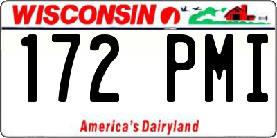 WI license plate 172PMI