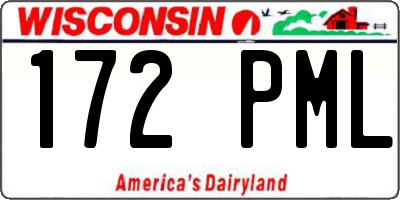 WI license plate 172PML