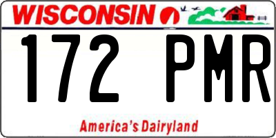 WI license plate 172PMR