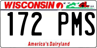 WI license plate 172PMS