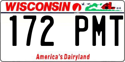 WI license plate 172PMT