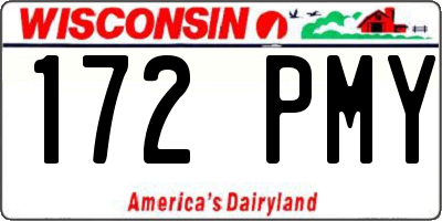 WI license plate 172PMY