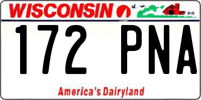 WI license plate 172PNA
