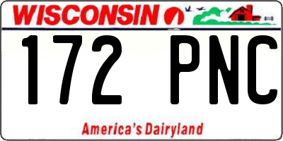 WI license plate 172PNC