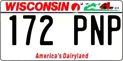 WI license plate 172PNP
