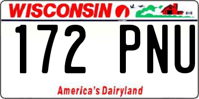 WI license plate 172PNU