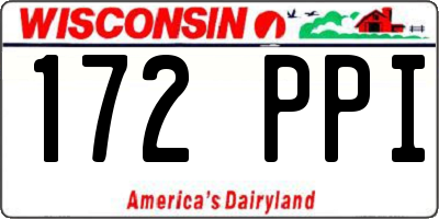 WI license plate 172PPI