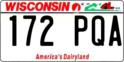 WI license plate 172PQA