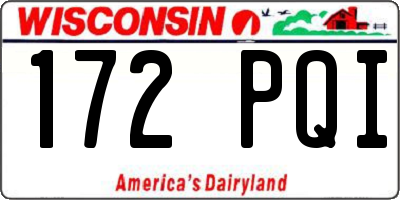 WI license plate 172PQI