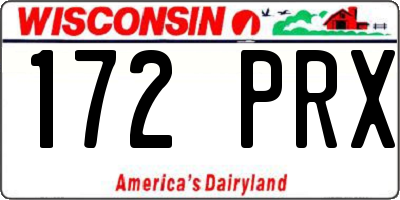WI license plate 172PRX