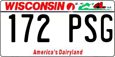 WI license plate 172PSG