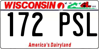 WI license plate 172PSL