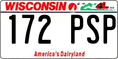 WI license plate 172PSP