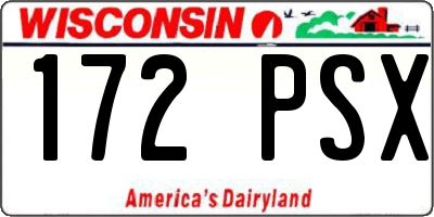 WI license plate 172PSX