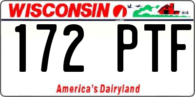 WI license plate 172PTF