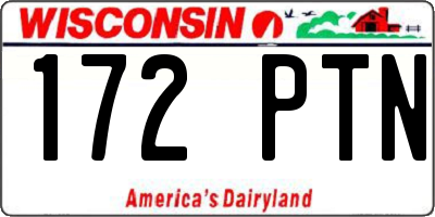 WI license plate 172PTN