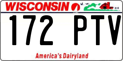 WI license plate 172PTV