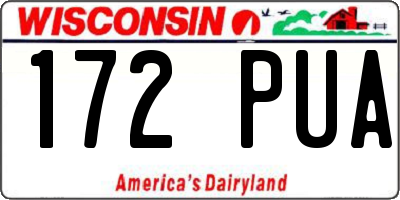 WI license plate 172PUA