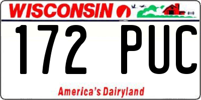 WI license plate 172PUC