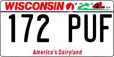 WI license plate 172PUF
