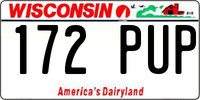 WI license plate 172PUP