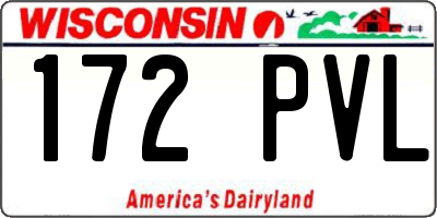 WI license plate 172PVL