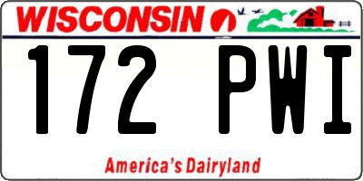 WI license plate 172PWI