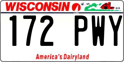 WI license plate 172PWY