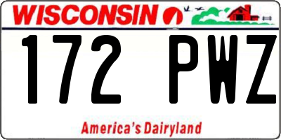WI license plate 172PWZ