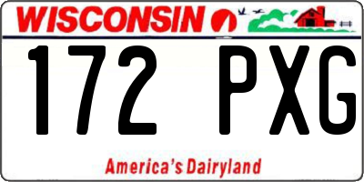 WI license plate 172PXG