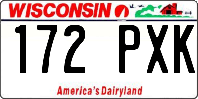 WI license plate 172PXK