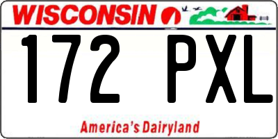 WI license plate 172PXL