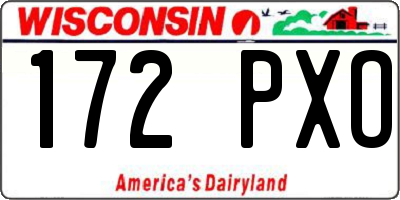 WI license plate 172PXO