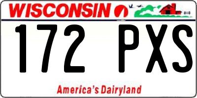 WI license plate 172PXS