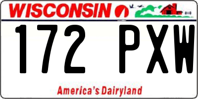 WI license plate 172PXW